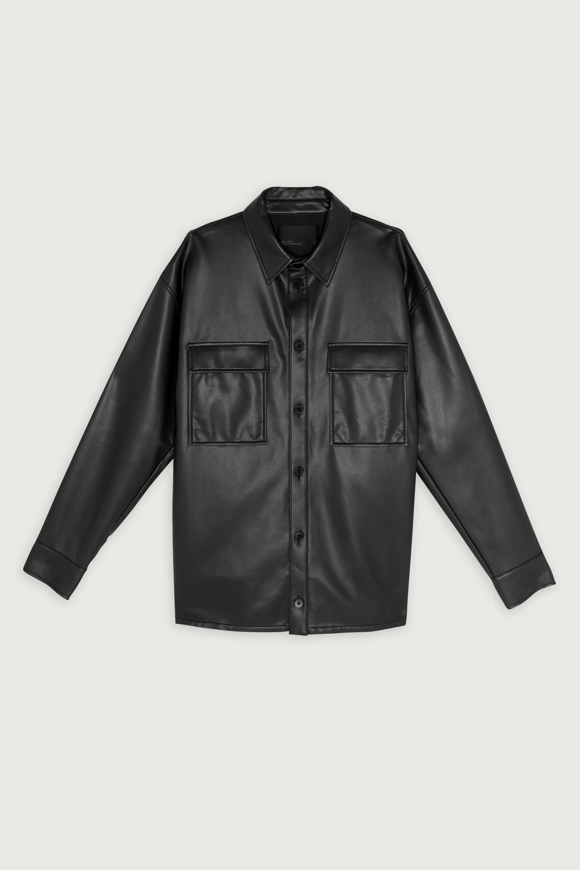 VEGAN LEATHER SHIRT JACKET