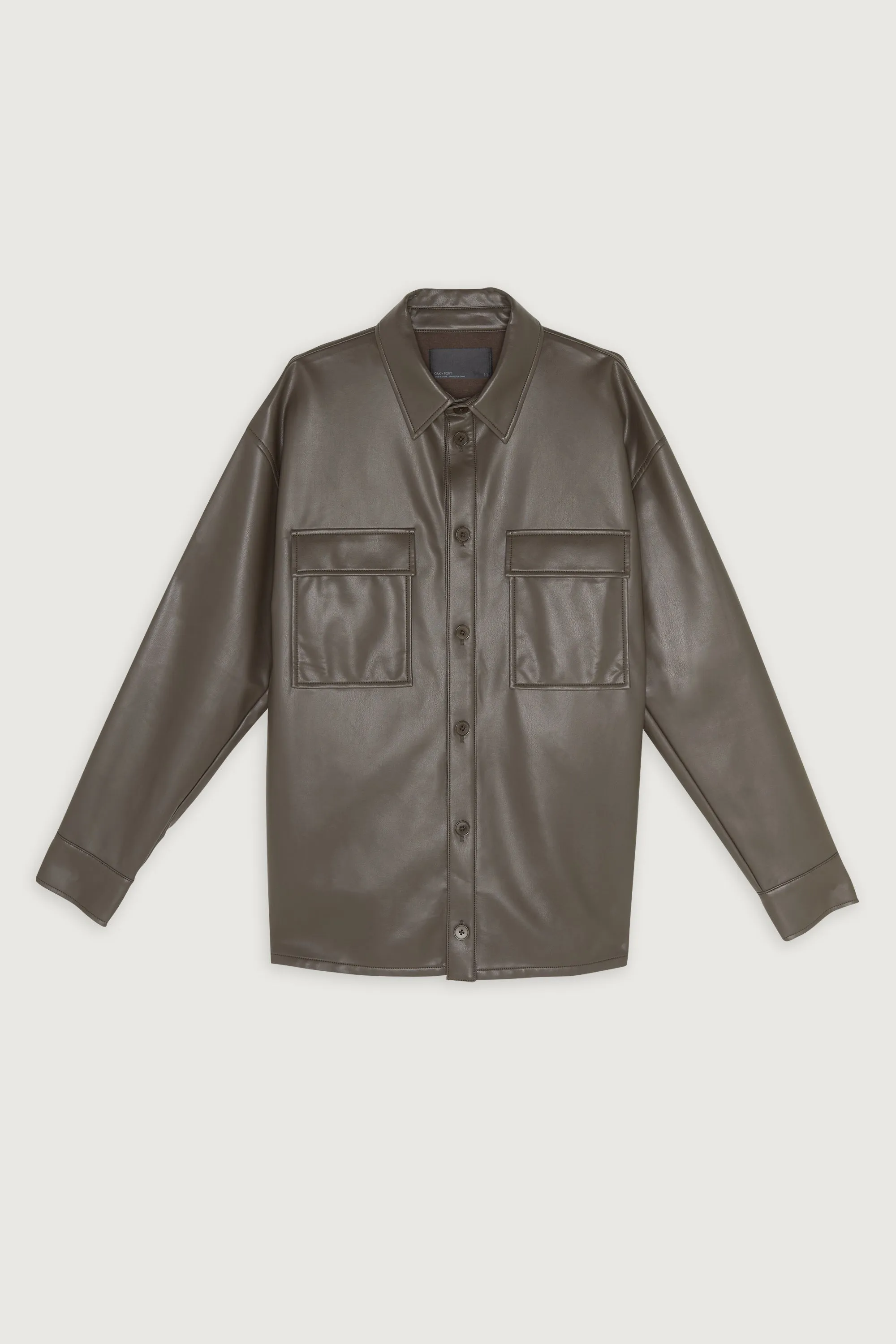 VEGAN LEATHER SHIRT JACKET