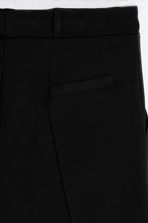 Vilagallo CAROLE BLACK EMBROIDERED HEM TROUSERS