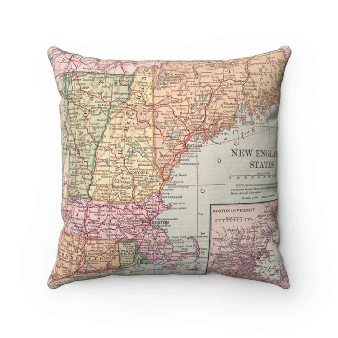 Vintage Map Pillow