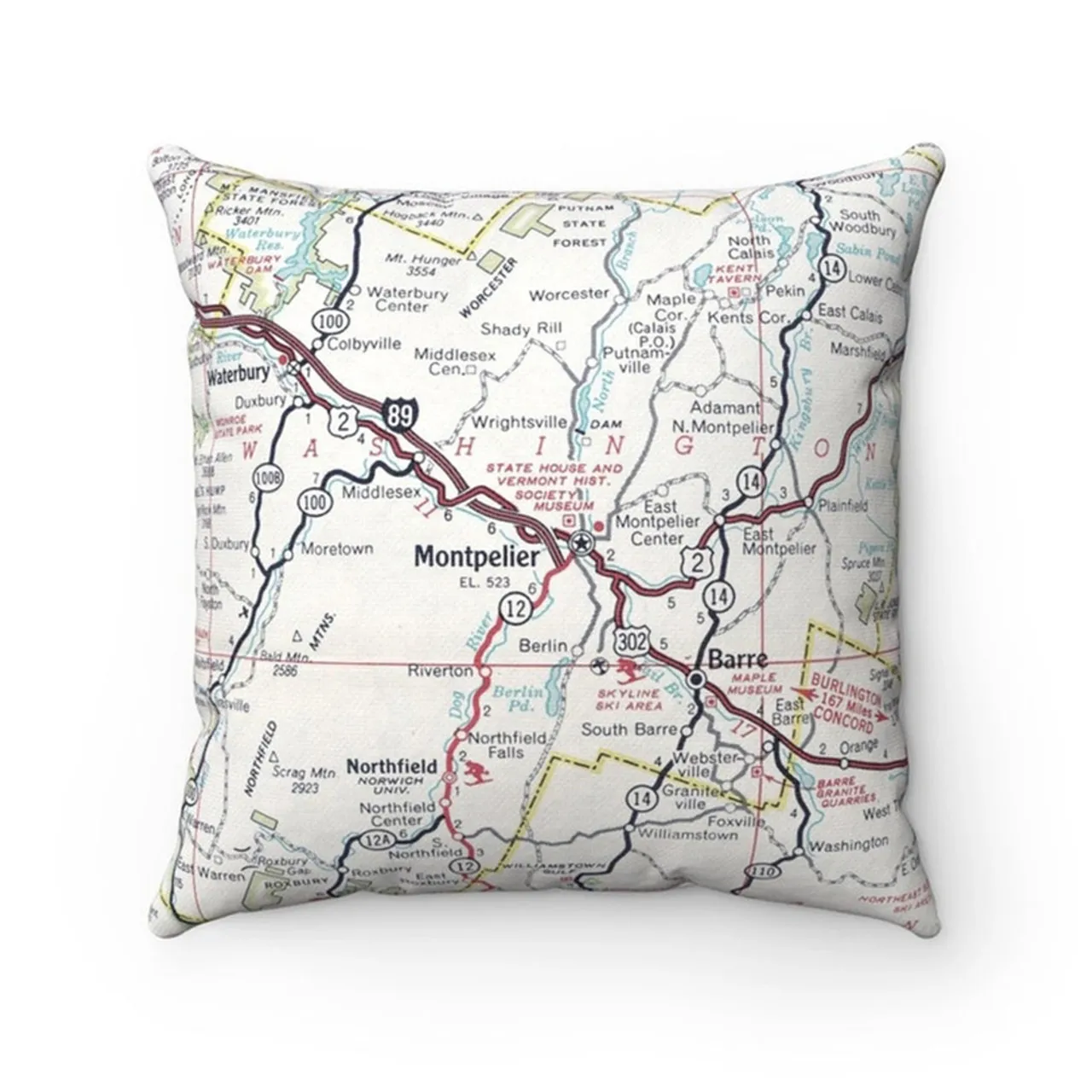 Vintage Map Pillow