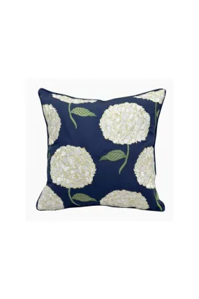 White Hydrangea Floral Indoor/Outdoor Throw Pillow