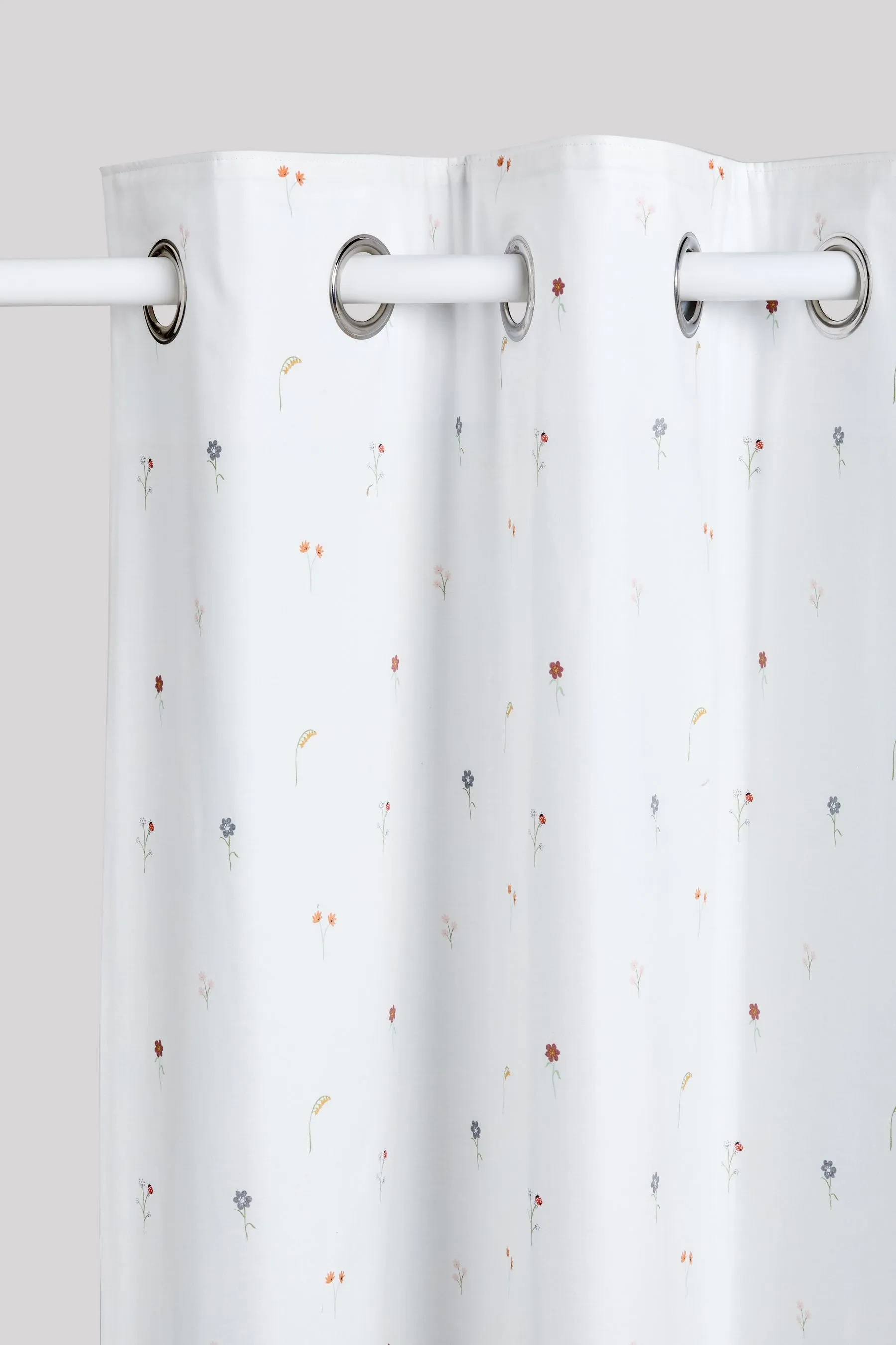 White Mini Floral Eyelet Blackout Curtains