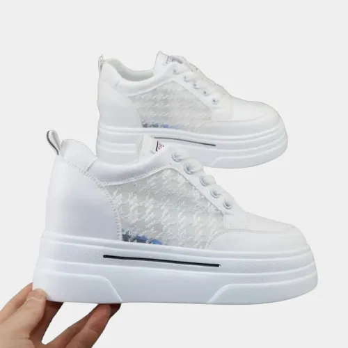 White Womens Platform Sneakers