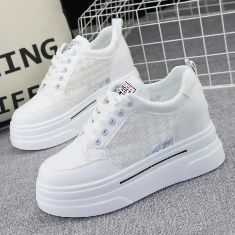 White Womens Platform Sneakers