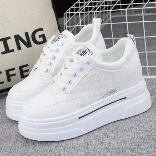 White Womens Platform Sneakers