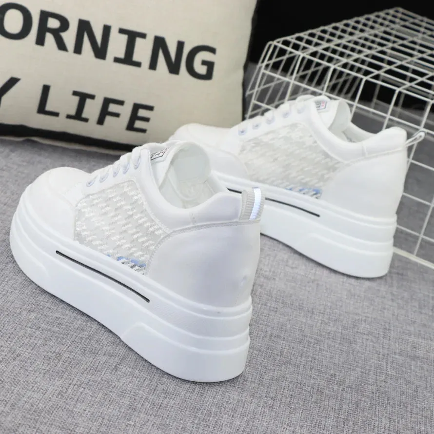 White Womens Platform Sneakers