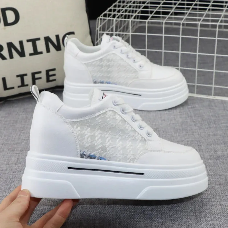 White Womens Platform Sneakers