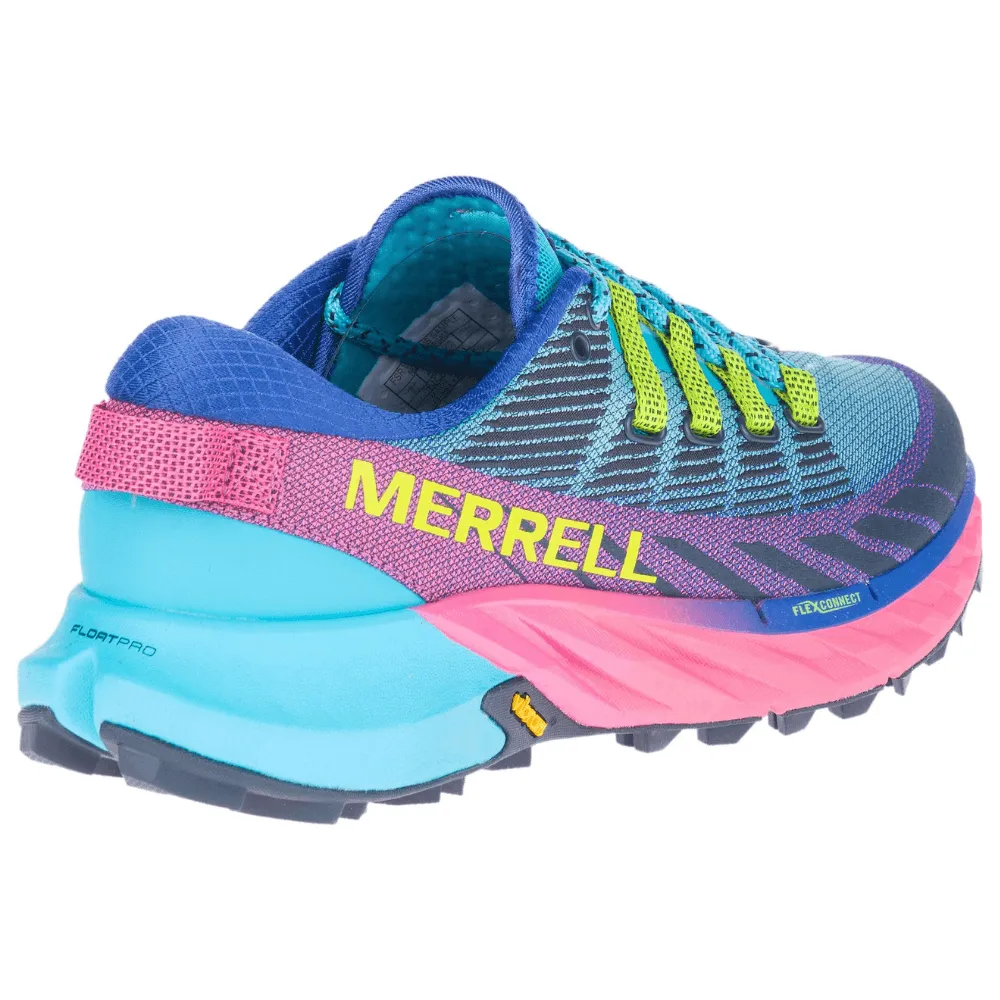 Women Merrell Agility Peak 4 Running Trainers in Blue Mix