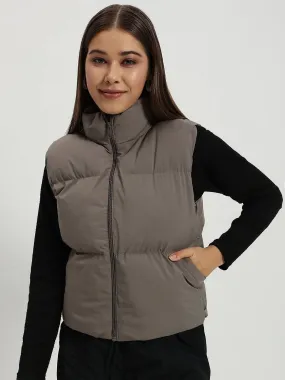 Women Puff Jacket-GREY