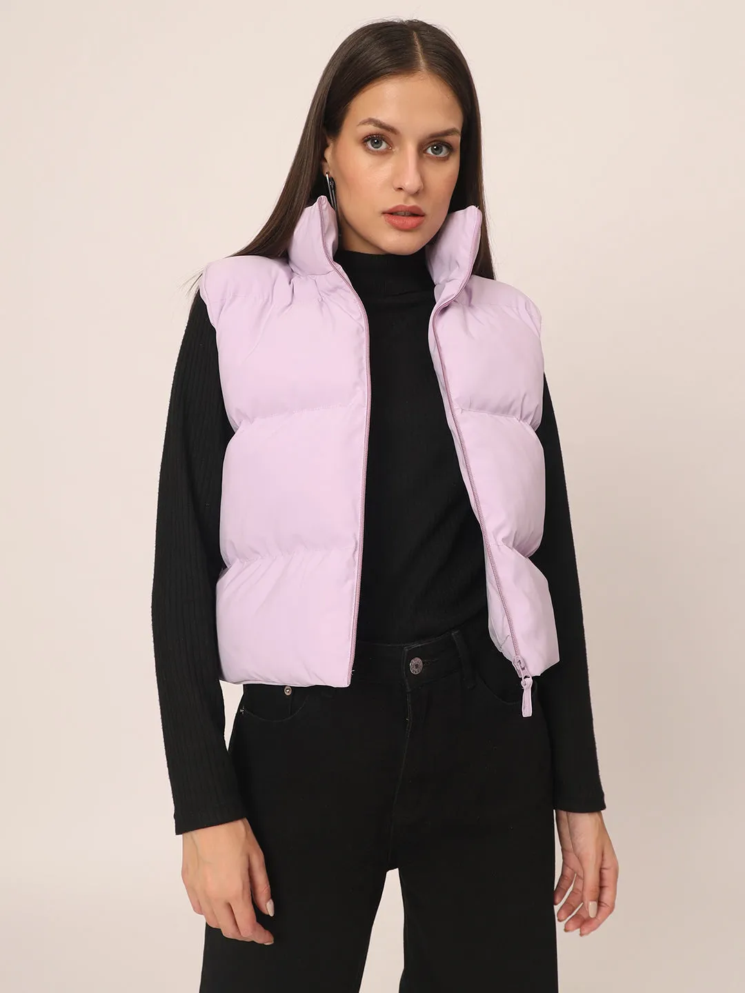 Women Puff Jacket-Lavender