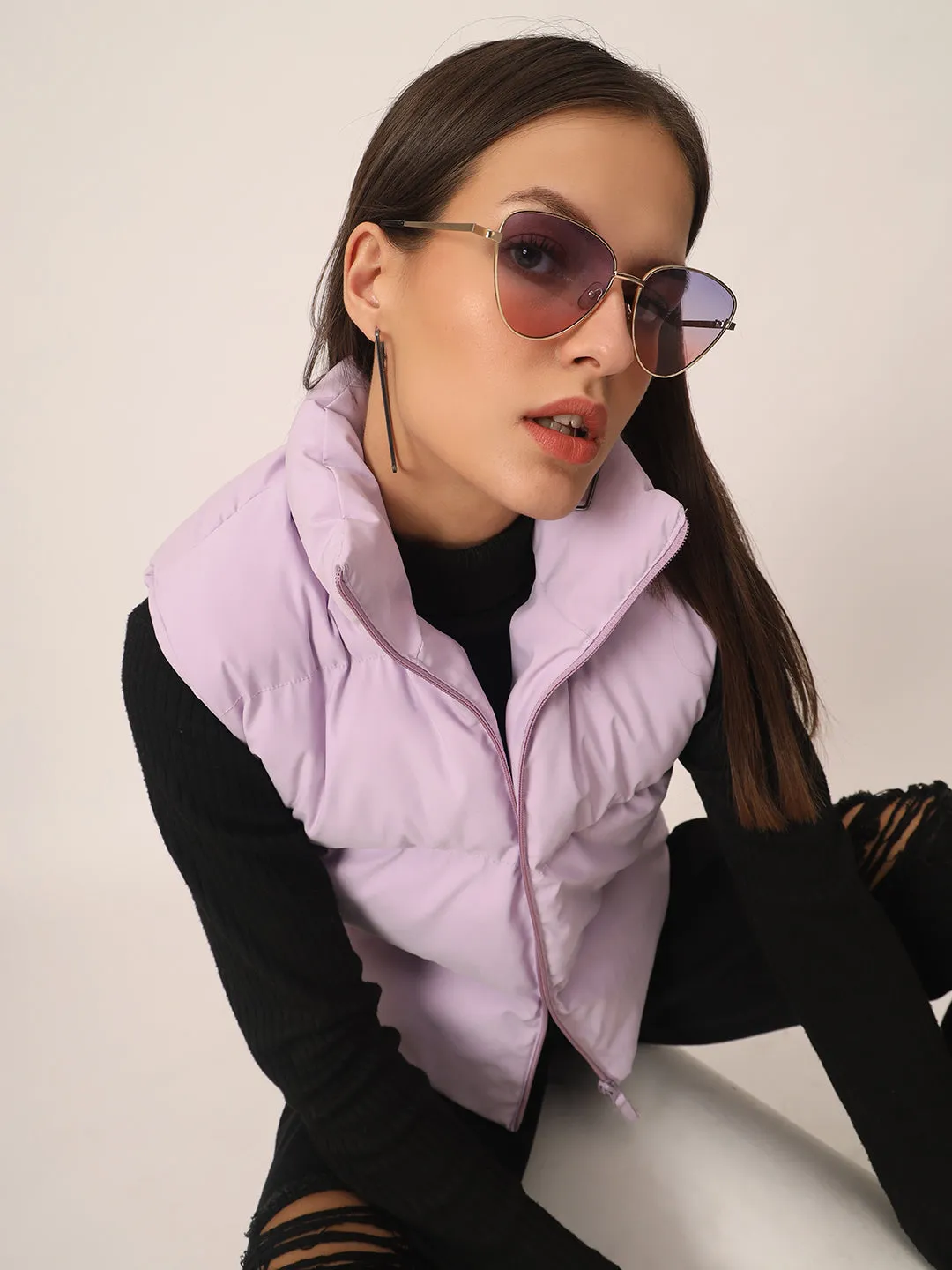 Women Puff Jacket-Lavender