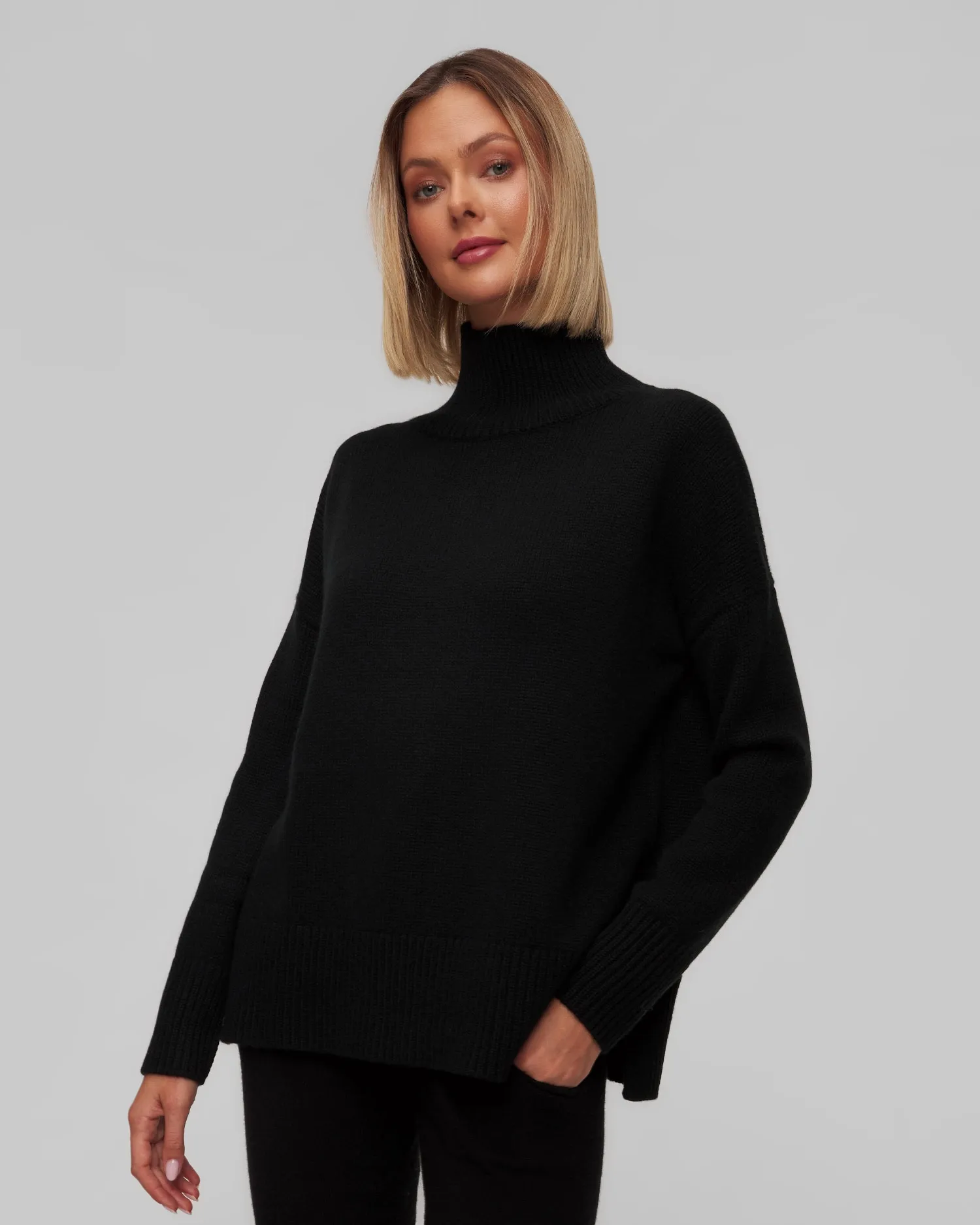 Women's black cashmere turtleneck Kujten Ulla F2060-81