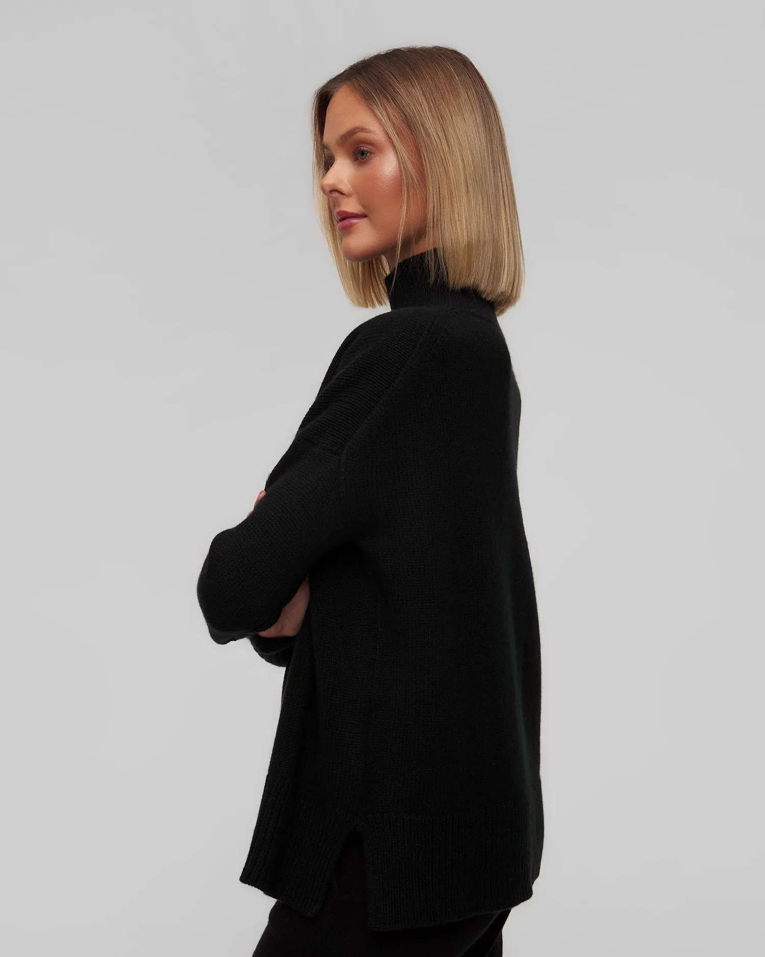 Women's black cashmere turtleneck Kujten Ulla F2060-81