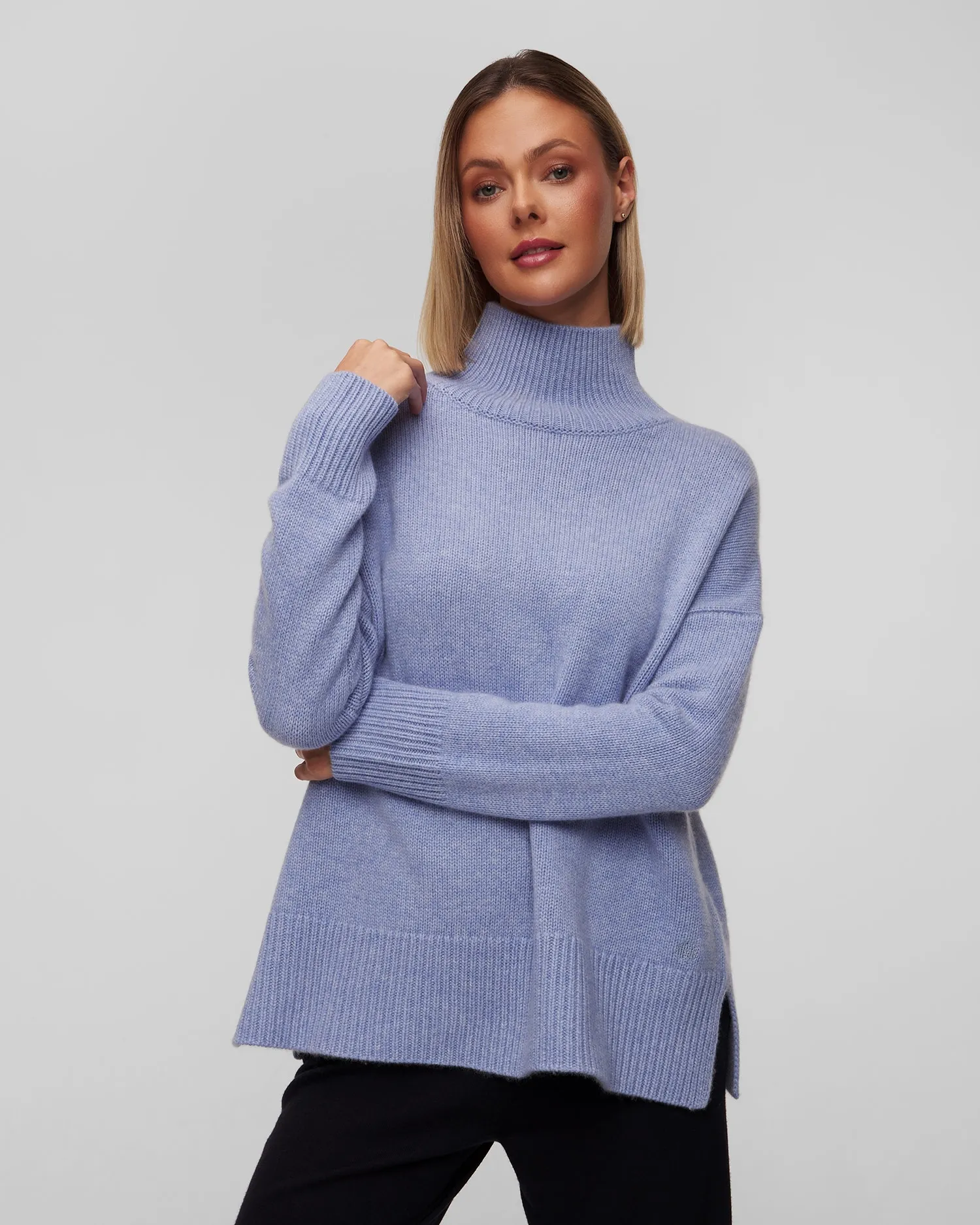 Women's blue cashmere turtleneck Kujten Ulla F2060-2253