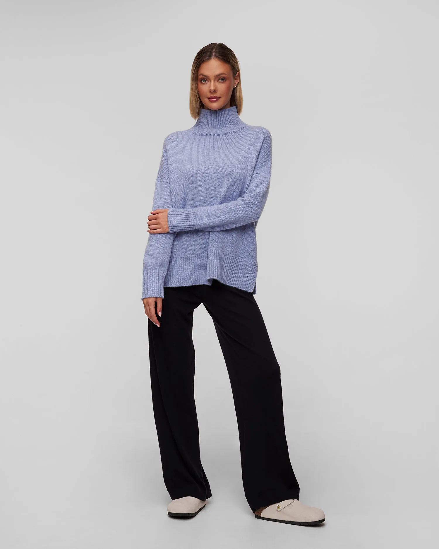 Women's blue cashmere turtleneck Kujten Ulla F2060-2253