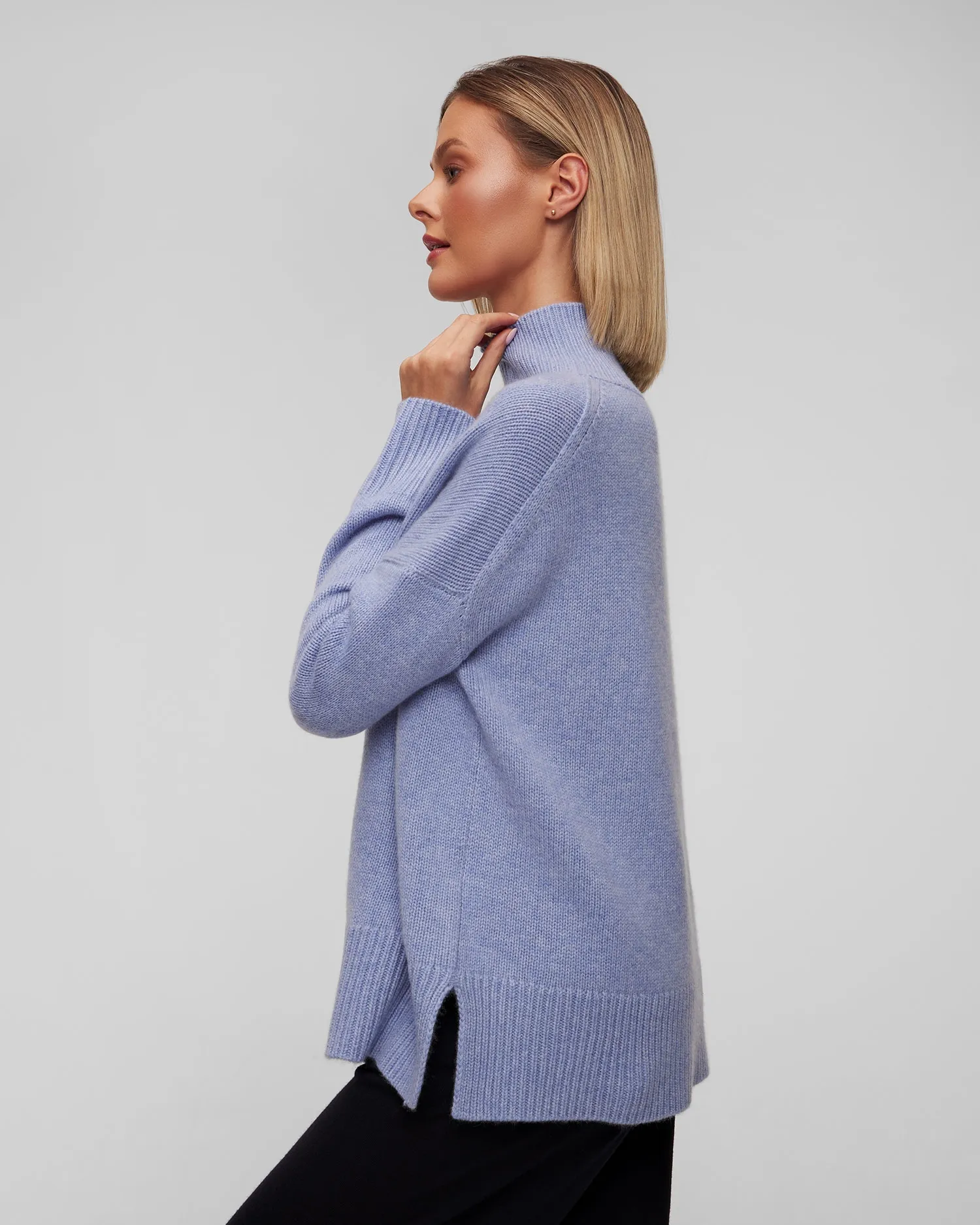 Women's blue cashmere turtleneck Kujten Ulla F2060-2253