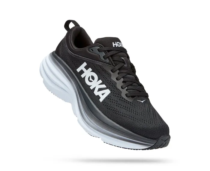 Womens Hoka Bondi 8 Black/White