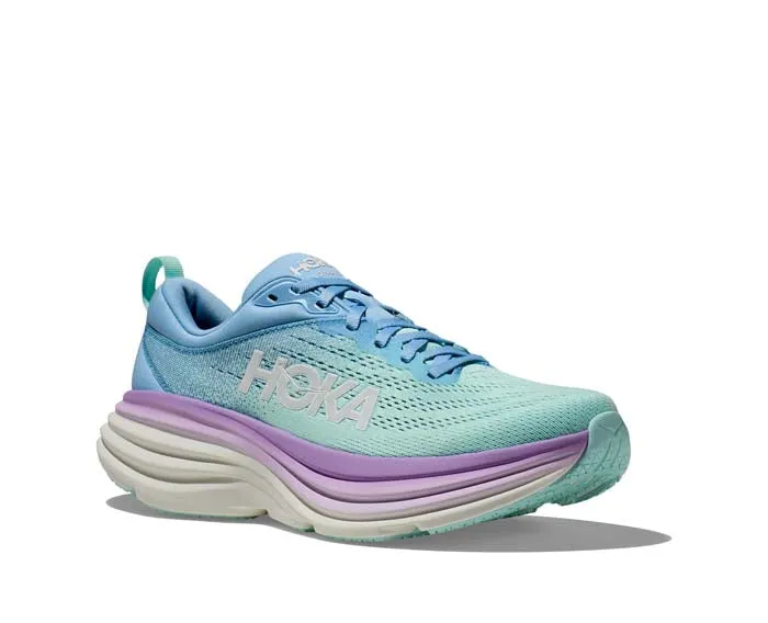 Womens Hoka Bondi 8 in Airy Blue/Sunlit Ocean