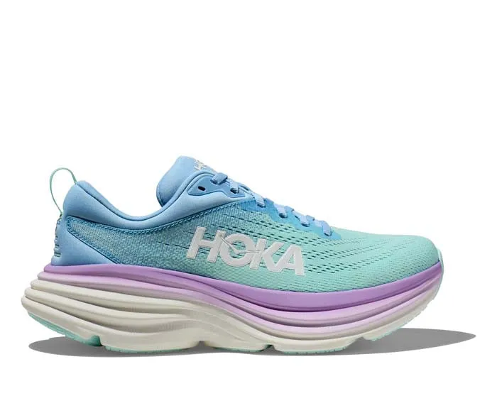 Womens Hoka Bondi 8 in Airy Blue/Sunlit Ocean