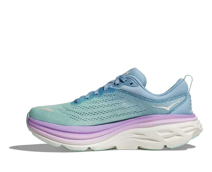 Womens Hoka Bondi 8 in Airy Blue/Sunlit Ocean