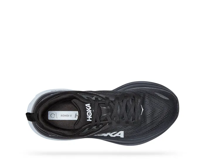 Womens Hoka Bondi 8 Wide Black/White