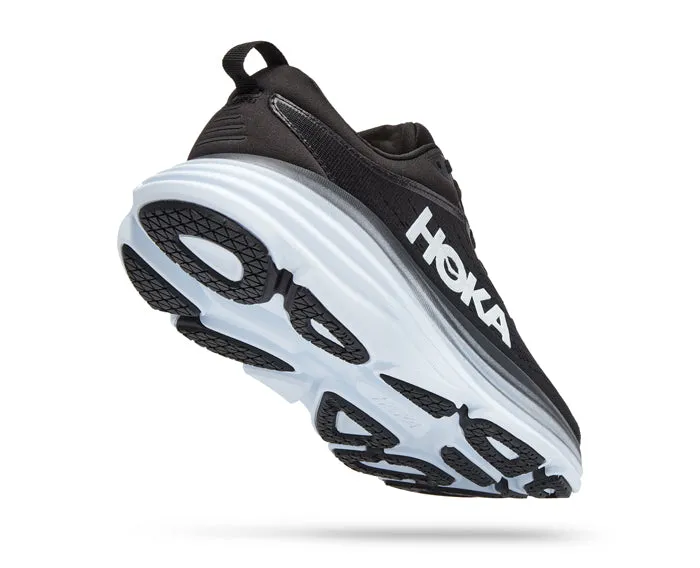 Womens Hoka Bondi 8 Wide Black/White