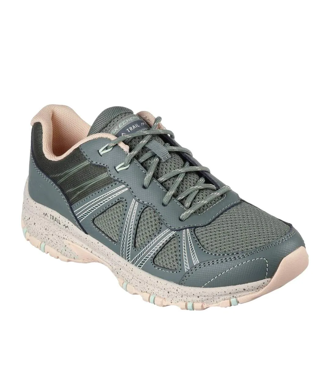 Womens/ladies hillcrest ridge leather trainers olive Skechers