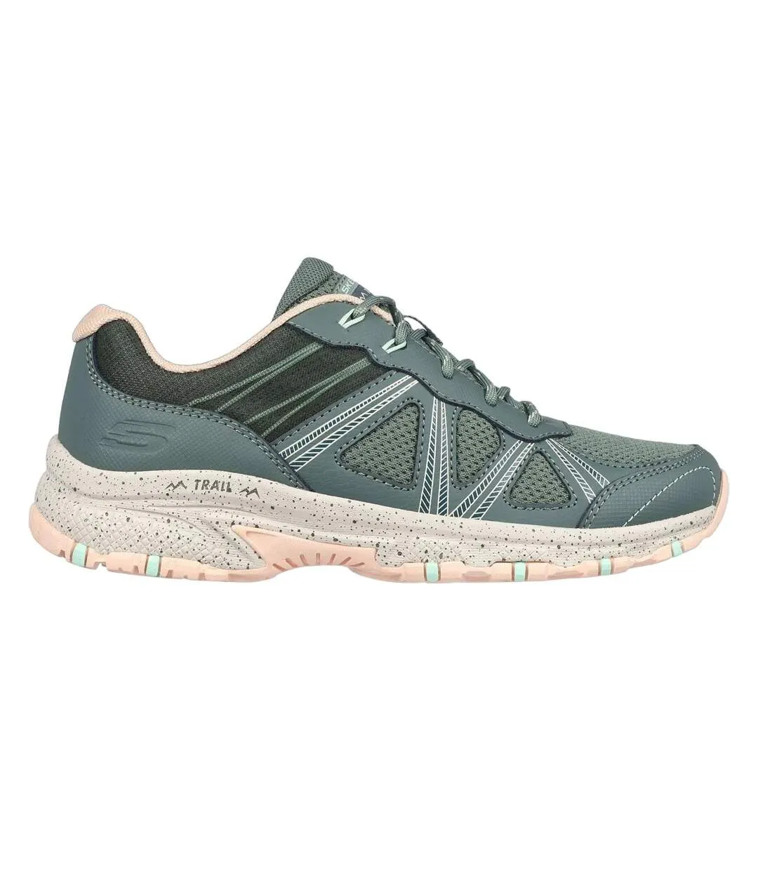 Womens/ladies hillcrest ridge leather trainers olive Skechers